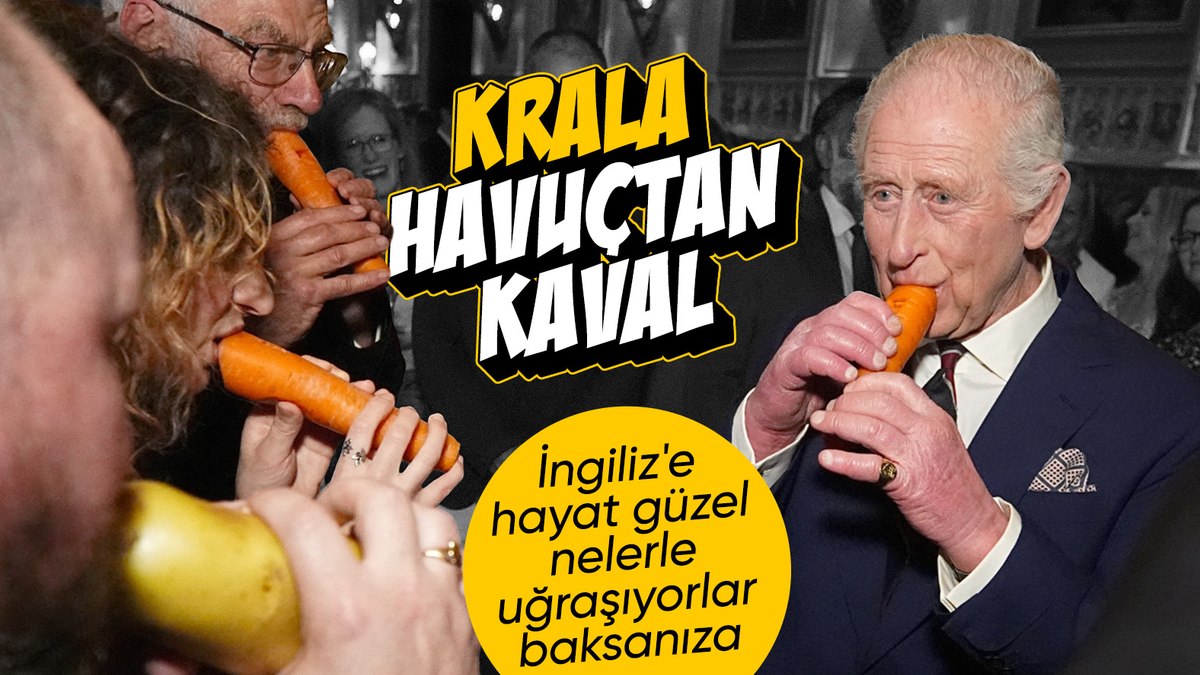 Kral Charles havuçtan yapılmış flüt çaldı